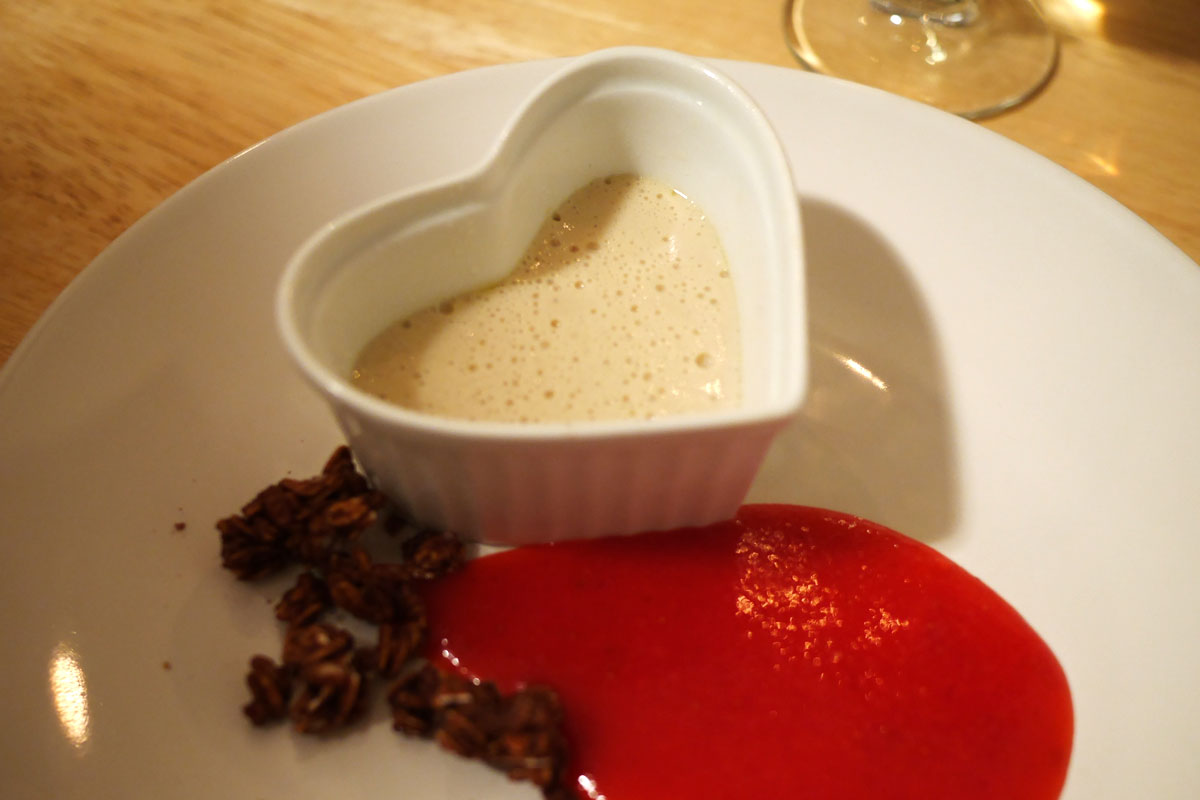 Lavender Tofucotta with Strawberry Sauce