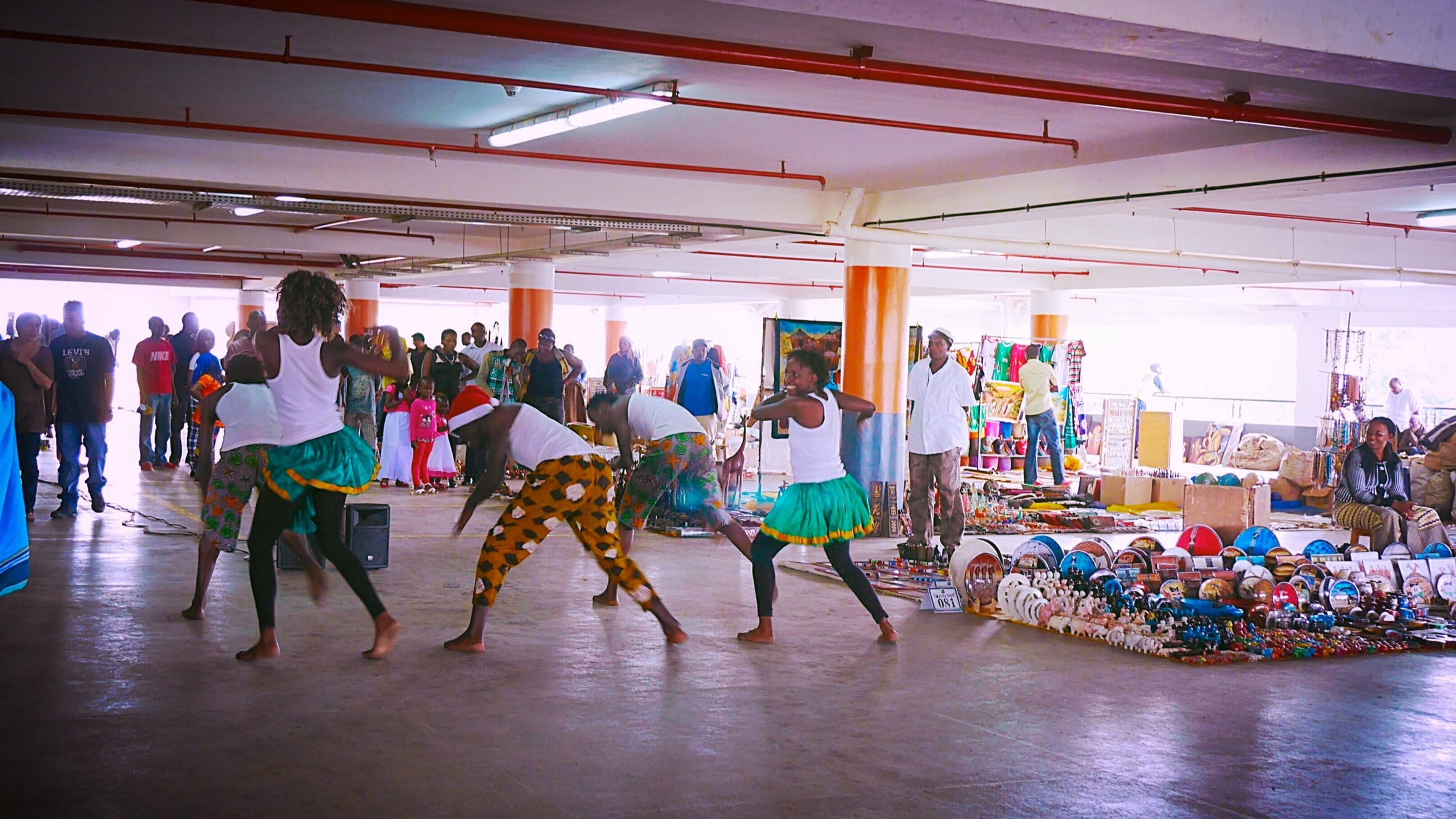 Masai market at The Junction Mall roof in Nairobi, Kenya