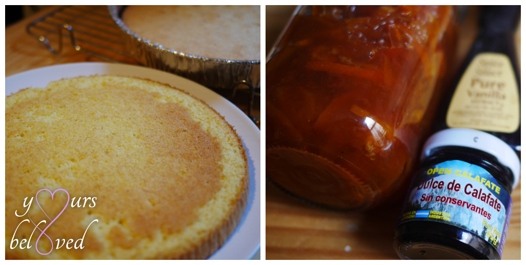 Finalizing Granny's Victoria Sponge Cake with jam